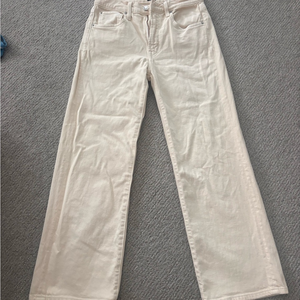 Edwin Cream Women's Wide leg Jeans